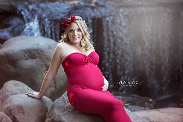 Evelyn Floral Crown in RED • Natural Flower Crown • Grapevine Floral Headband • Wedding Headpiece • Maternity Crown • Flower Girl | Ready To Ship • by Sew Trendy