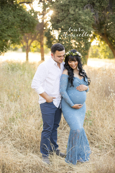 Priscilla Gown • Lace Maternity Gown • Priscilla Maternity Gown • Mermaid Style Maternity Gown • Long Sleeve Maternity Gown • by Sew Trendy