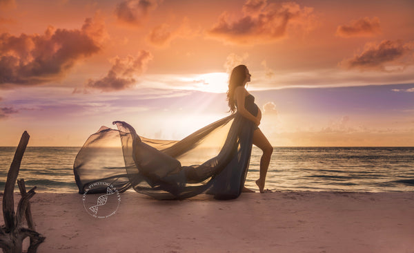 Rachel Gown • Long Flowing Gown • Butterfly Chiffon Gown • Sheer Maternity Gown • Sweetheart Maternity Gown • by Sew Trendy