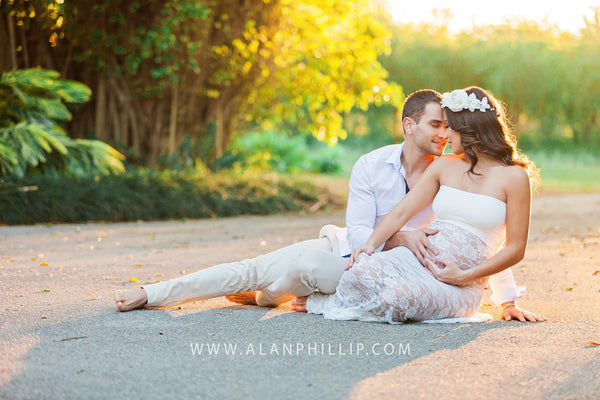 Siri Gown • Fitted Lace Maternity Gown • Maternity Dress • Lace Dress • Sheer Dress • Maternity Gown • by Sew Trendy