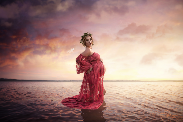 Valerie Gown • Lace Maternity Gown • Vintage Lace Dress • Maternity Lingerie Robe • Vintage Bohemian Dress • Chemise • Nightgown • Nightey • by Sew Trendy