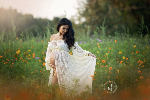 Valerie Gown • Lace Maternity Gown • Vintage Lace Dress • Maternity Lingerie Robe • Vintage Bohemian Dress • Chemise • Nightgown • Nightey • by Sew Trendy