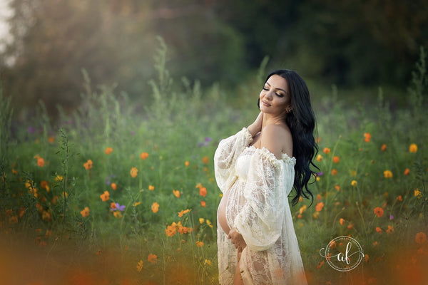 Valerie Gown • Lace Maternity Gown • Vintage Lace Dress • Maternity Lingerie Robe • Vintage Bohemian Dress • Chemise • Nightgown • Nightey • by Sew Trendy