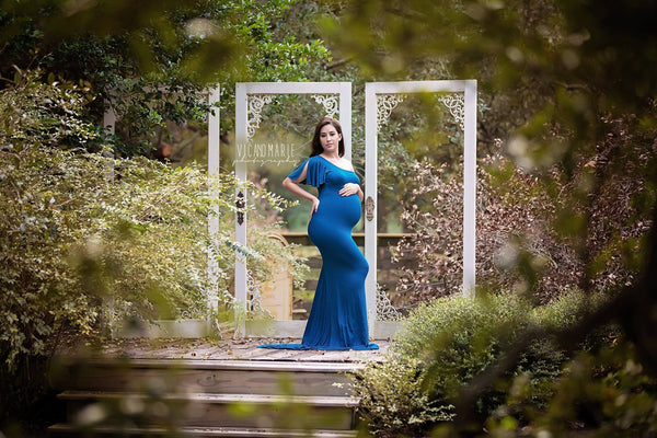 Vanessa Gown • One Shoulder Gown • Fitted Knit Gown • Pregnancy Gown • Slim Fit Maternity Gown • Wedding Gown • Party Gown • Holiday Dress • by Sew Trendy