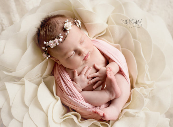 Mini Quinn Crown • Mini Newborn Floral Crown • Dainty Floral Crown • Pristine Crown • Whimsical Crown • Grapevine Floral Crown • Petite Floral Crown | READY TO SHIP • by Sew Trendy