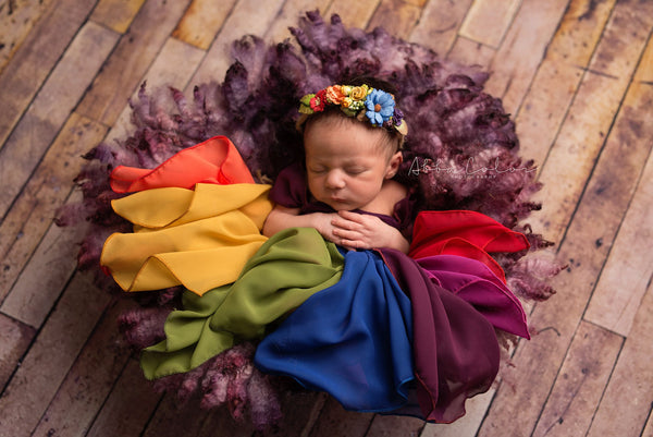 Destiny Gown • Rainbow {jewel tones} Newborn Gown • Rainbow Baby • by Sew Trendy
