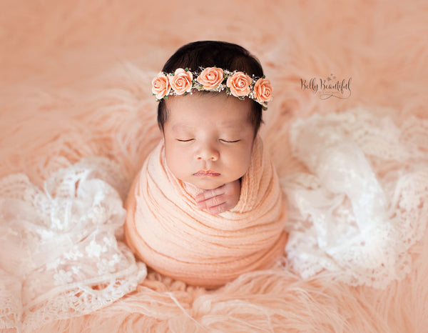 Prue Newborn Tieback • Newborn Flower Crown • Simple Crown • Bohemian Crown • Newborn Floral Crown | READY TO SHIP • by Sew Trendy
