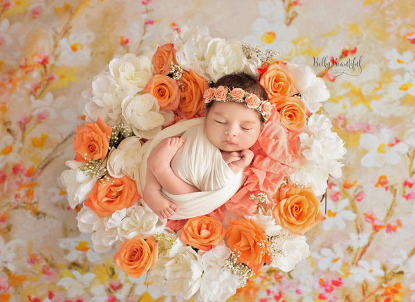 Prue Newborn Tieback • Newborn Flower Crown • Simple Crown • Bohemian Crown • Newborn Floral Crown | READY TO SHIP • by Sew Trendy
