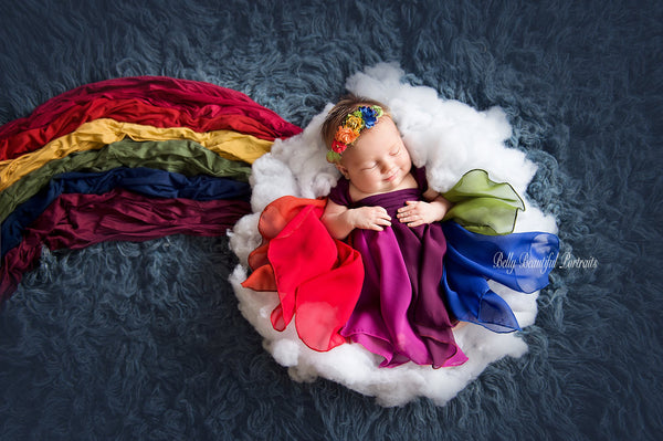 RTS: Destiny Gown Rainbow {jewel tones} Newborn Gown • Ready to Ship | by Sew Trendy