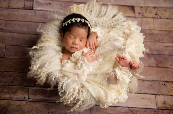 RTS: Violet Gown • Lace Newborn Gown | Ready to Ship • by Sew Trendy