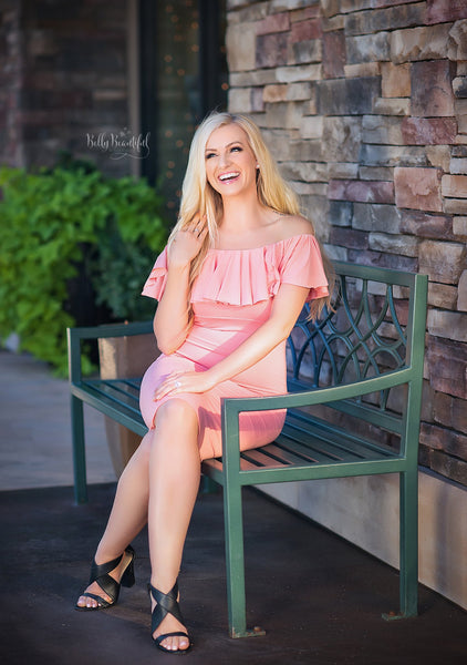 Francesca Dress • Cocktail Gown • Bridesmaid Dress • Flounce Cocktail Dress • Knee Length Maternity Gown • Slim Fit Gown • Cocktail Dress • by Sew Trendy