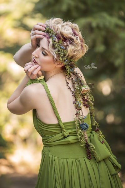 Cora Floral Crown • Organic Vine Flower Crown • Bohemian Crown • Flower Girl Crown • Wedding Crown • Photo Shoot Crown | Ready to Ship • by Sew Trendy