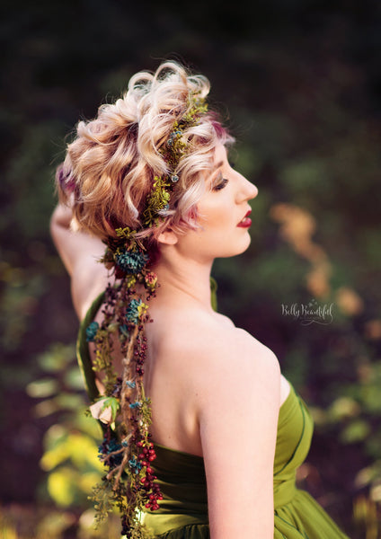 Cora Floral Crown • Organic Vine Flower Crown • Bohemian Crown • Flower Girl Crown • Wedding Crown • Photo Shoot Crown | Ready to Ship • by Sew Trendy