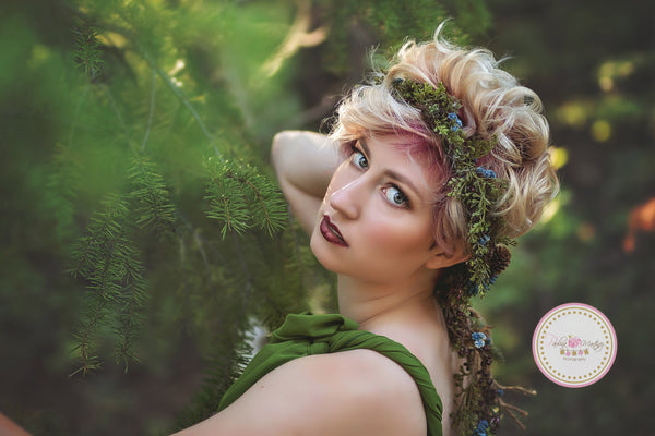 Cora Floral Crown • Organic Vine Flower Crown • Bohemian Crown • Flower Girl Crown • Wedding Crown • Photo Shoot Crown | Ready to Ship • by Sew Trendy