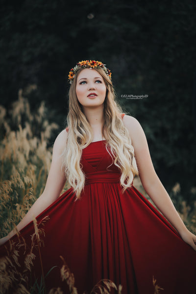 RTS | Kotryna Infinity Hi Low Gown • Hi Low Cocktail Dress • Infinity Maternity Gown • Maternity Cocktail Dress • Flutter Sleeve Top • Knit Hi Low Maternity Gown • Maxi Dress • Pregnancy Dress • by Sew Trendy