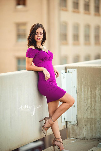 Monica Dress • Cocktail Gown • Off the Shoulder Sweetheart Dress • Knee Length Maternity Gown • Slim Fit Gown • Cocktail Dress • by Sew Trendy