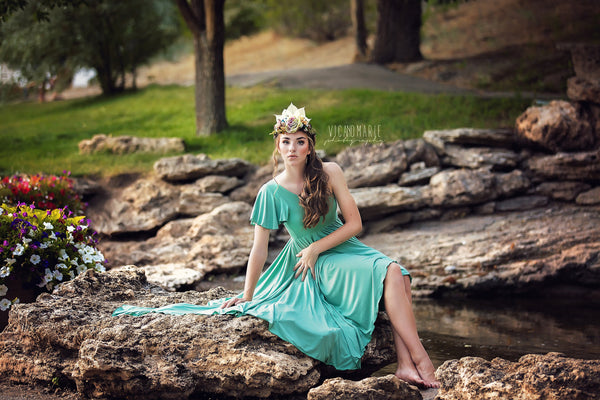 Mica Floral Crown • Princess Floral Crown • Fall Floral Crown • Bohemian Crown • Moss Grapevine Crown • Pearls | Ready To Ship • by Sew Trendy