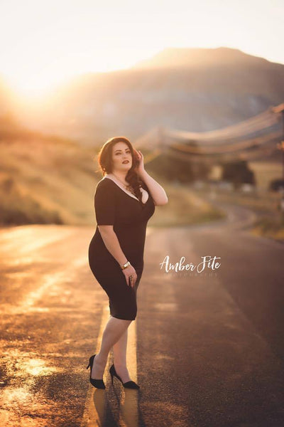 Tierra Dress • Cocktail Gown • Knee Length Maternity Dress • Slim Fit Gown • Cocktail Dress • by Sew Trendy