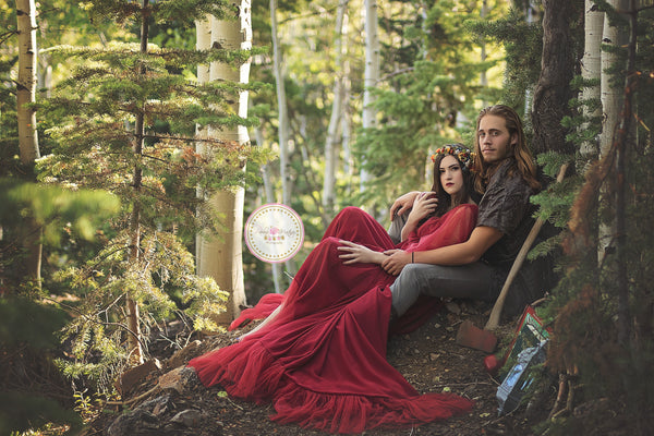 Winefred Gown • Ruffled Maternity Gown • Tulle Maternity Gown • by Sew Trendy