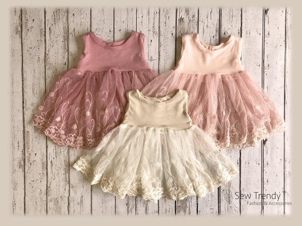 Petunia Dress • Newborn Mesh Dress • Princess Baby Dress • Sitter Dress • Couture Newborn Gown • Couture Sitter Set • Newborn Dress • by Sew Trendy