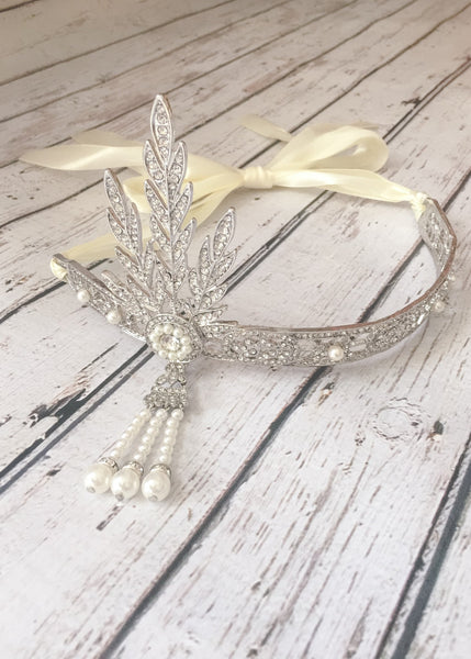 Bridgette Crown Tie Back • Rhinestone Crown Tie Back • Rhinestone Halo | Ready To Ship