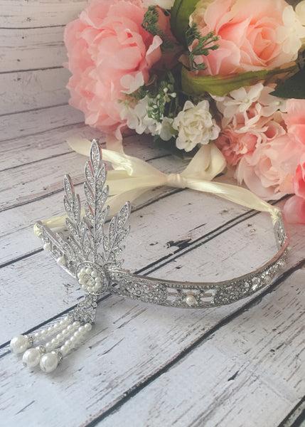 Bridgette Crown Tie Back • Rhinestone Crown Tie Back • Rhinestone Halo | Ready To Ship