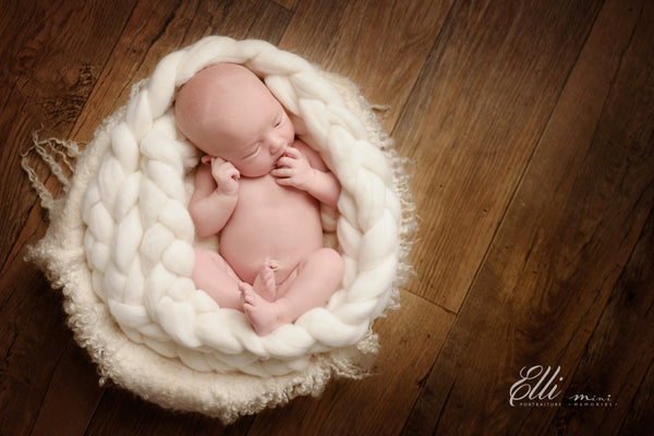 CLEARANCE | Mohair Wool Nest • Newborn Photo Prop | Ready to ship • by Sew Trendy