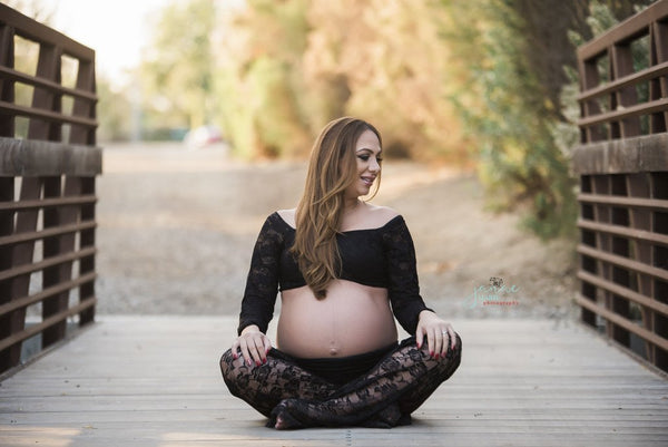 Drew Top • Lace Crop Top • Vintage Lace Maternity Top • Lace Crop Top • Vintage Mama Top • Beautiful Pregnancy Shirt • Bralette • by Sew Trendy