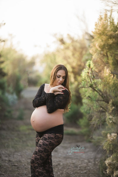 Dani Pant • Lace Gaucho Style Pant • Lace Maternity Pant • Maternity Photo Shoot • Lace Lounge Pant • Gaucho Pajama Pant • by Sew Trendy