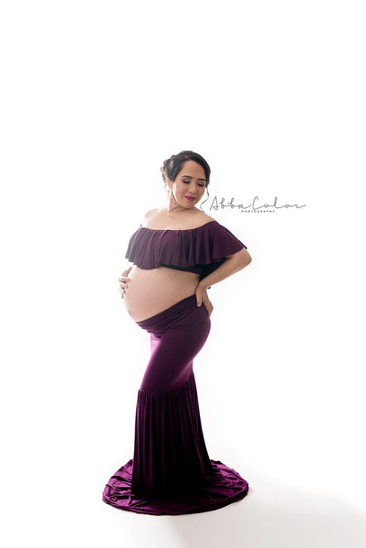 Carrie Flounce Crop • Maternity Bandeau • Off the shoulder crop top • Pregnancy Top • Maternity Bralette • Pregnancy Separates • Pregnancy Bandeau • by Sew Trendy