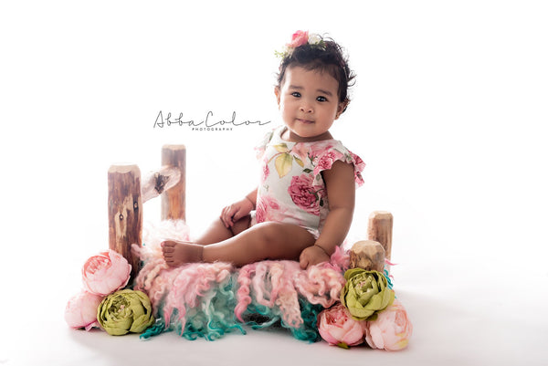 Ava Floral Romper {mint} • Knit Flutter Romper • Floral Romper • Sitter Floral Romper • Baby Romper • Knit Sitter Floral • Newborn Photography Prop • by Sew Trendy