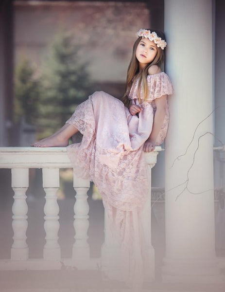 Sophie Gown • Vintage Dress • Flowing Hand Made Dress • Classic Vintage Lace Gown • Ruffle Night Gown • Girls Chemise • by Sew Trendy