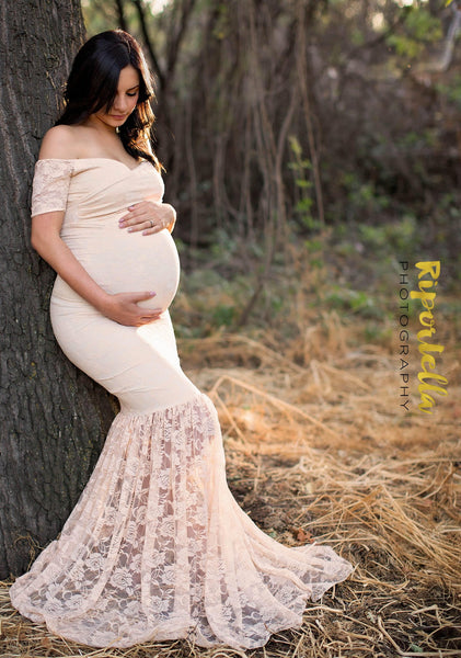 Bella Gown • Lace maternity Gown • Mermaid Style Maternity Gown • Maxi Dress • Bridesmaid Dress • Senior Photo Shoot • by Sew Trendy