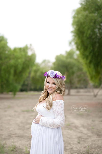 Avery Purple Floral Crown • PURPLE Floral Crown • Wedding Head Piece • Princess Floral Crown • Bohemian Crown • Flower Girl | Ready To Ship • by Sew Trendy