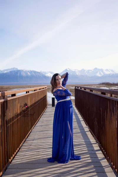 Cindy Gown • Elegant Lace Overlay Gown • Boat Neck and Chiffon Gown • Knit Sweetheart Slip • by Sew Trendy