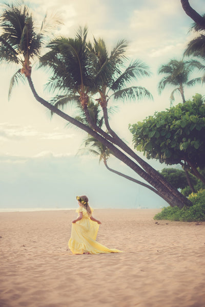 Renee Gown • Girls Vintage Ruffle Gown • Chiffon Bohemian Gown • by Sew Trendy