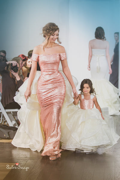 Elizabeth Gown • Couture Sequin Gown • Bridal Gown • Maternity Gown • Princess Tutu • Detachable Bustle Gown • by Sew Trendy