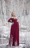 Emma Gown • Long Sleeve Maternity Gown • Maternity Dress • Sweetheart Style Gown • Lace maternity gown • Maxi Dress • by Sew Trendy