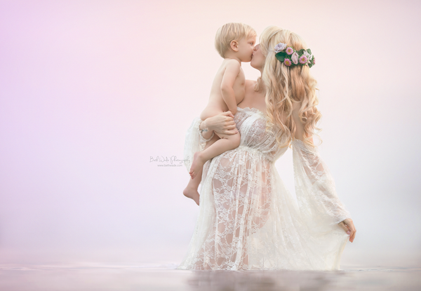 Valerie Gown • Lace Maternity Gown • Vintage Lace Dress • Maternity Lingerie Robe • Vintage Bohemian Dress • Chemise • Nightgown • Nightey • by Sew Trendy