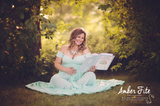 Lexcie Gown • Long Flowing Sheer Maternity Gown • Chiffon Sweetheart Style Gown • Off Shoulder Cap Sleeve Maternity Gown • by Sew Trendy