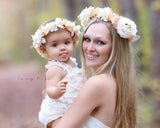 Marianne Floral Crown • Neutral Floral Crown • Grapevine Floral Halo •Maternity Crown • Fall Floral Crown • Autumn Halo | Ready To Ship • by Sew Trendy