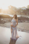 Kaleigh Gown • Sheer Chiffon Maxi Style Maternity Gown • Straight Top Bridesmaid Gown • Strapless Flowy Gown   by Sew Trendy