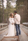 Miriam Gown • Long Sleeve Maternity Gown • Off the Shoulder Dress • Maternity Gown • Renaissance Gown • Soft Knit Maternity Gown • Bohemian • by Sew Trendy