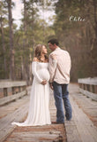 Miriam Gown • Long Sleeve Maternity Gown • Off the Shoulder Dress • Maternity Gown • Renaissance Gown • Soft Knit Maternity Gown • Bohemian • by Sew Trendy
