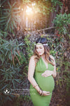 Natalie Gown • Halter Style Fitted Knit Maternity Gown • by Sew Trendy
