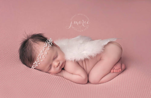 Mini Adelaide Pearl Tie Back • Mini Adelaide Headband • Newborn - 12 months | Ready to Ship • by Sew Trendy