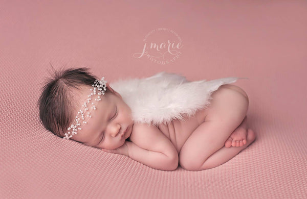 Mini Adelaide Pearl Tie Back • Mini Adelaide Headband • Newborn - 12 months | Ready to Ship • by Sew Trendy