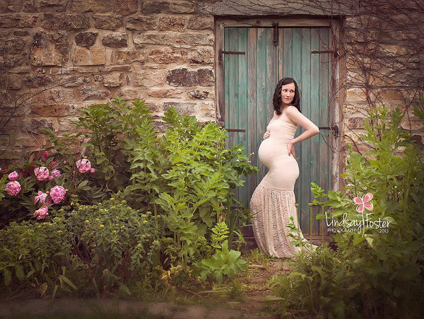 Marilyn Gown • Hand Made Maternity Gown • Lace Mermaid Style Sweetheart Maternity Gown • by Sew Trendy