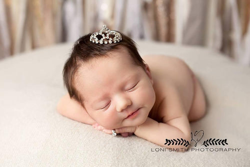 Newborn Cubic Zirconia Solitaire Ring • Baby CZ Ring • Photo Prop • Gold •Rose Gold • Silver | READY TO SHIP • by Sew Trendy