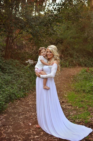 Emma Gown • Long Sleeve Maternity Gown • Maternity Dress • Sweetheart Style Gown • Lace maternity gown • Maxi Dress • by Sew Trendy